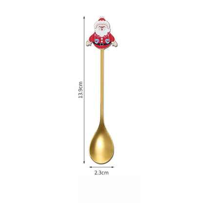 Christmas Cute Cartoon 304 Stainless Steel Spoon Fruit Fork 1 Piece 1 Set