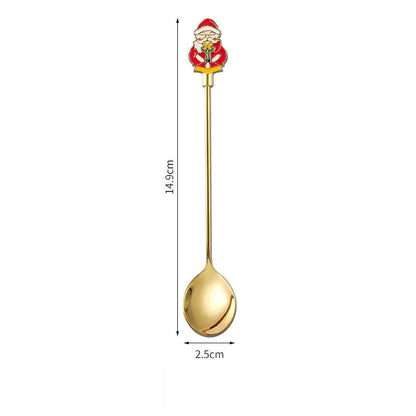 Christmas Cute Cartoon 304 Stainless Steel Spoon Fruit Fork 1 Piece 1 Set