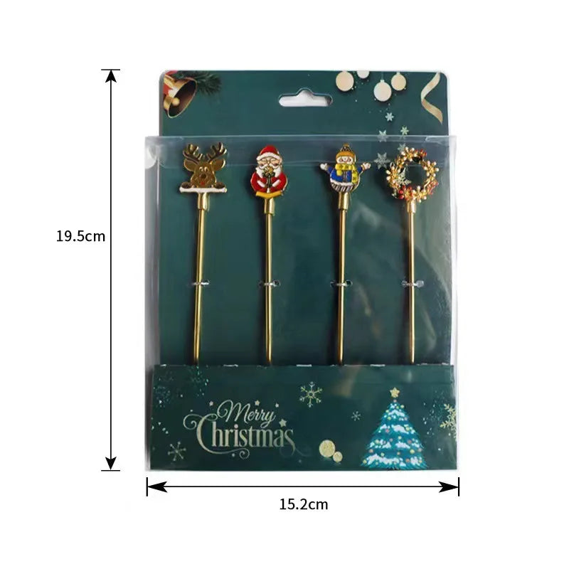 Christmas Cute Cartoon 304 Stainless Steel Spoon Fruit Fork 1 Piece 1 Set