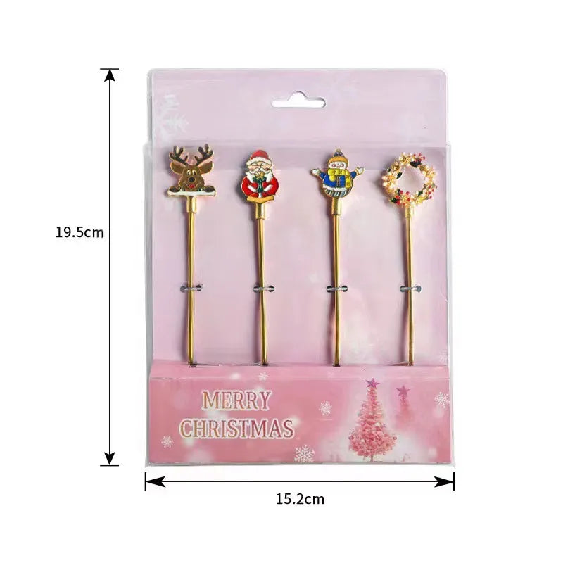 Christmas Cute Cartoon 304 Stainless Steel Spoon Fruit Fork 1 Piece 1 Set