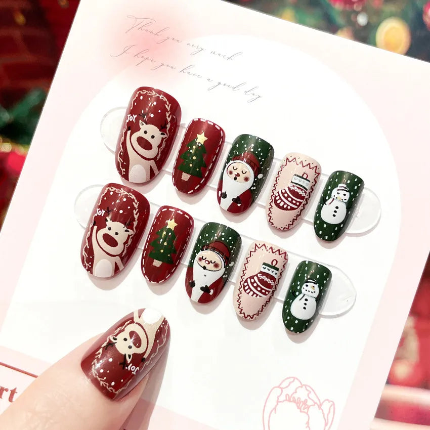 Christmas Cute Cartoon ABS Press-On Nails 1 Set