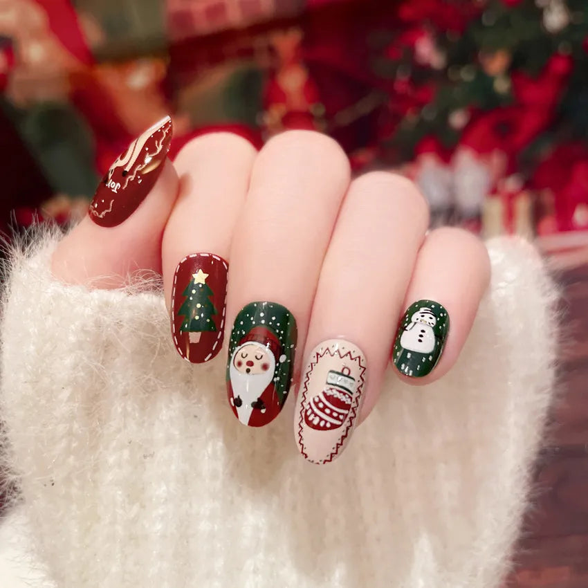 Christmas Cute Cartoon ABS Press-On Nails 1 Set