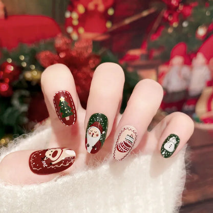 Christmas Cute Cartoon ABS Press-On Nails 1 Set