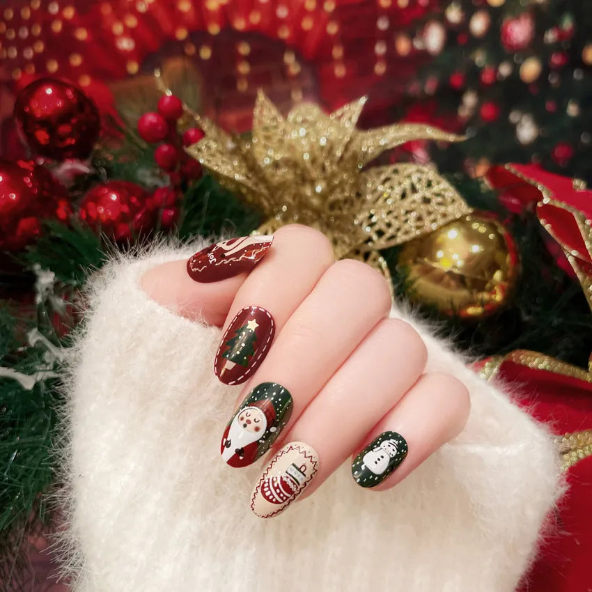 Christmas Cute Cartoon ABS Press-On Nails 1 Set