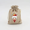 Christmas Cute Cartoon Snowman Elk Imitation Linen Party Gift Bags