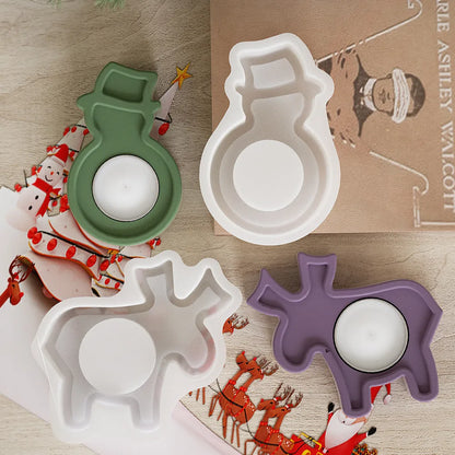 Christmas Cute Cartoon Snowman Elk Silica Gel Kitchen Molds Bakeware 1 Piece