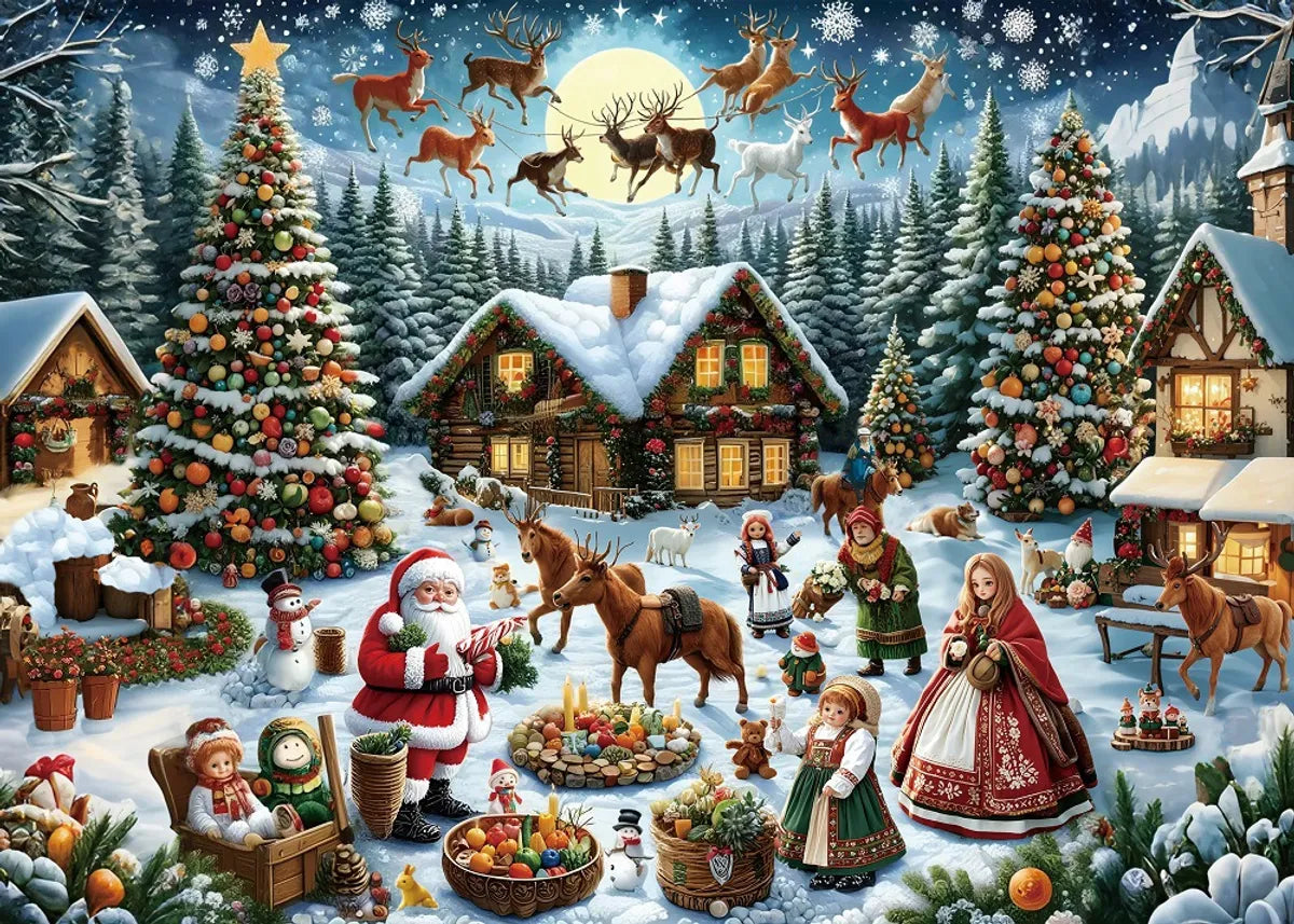 Christmas Cute Christmas House Christmas Tree Santa Claus