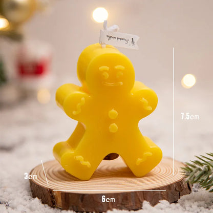 Christmas Cute Christmas Tree Gingerbread Paraffin Indoor Party Festival Candle