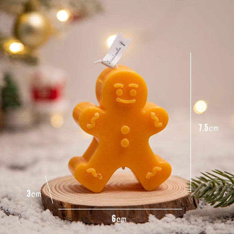 Christmas Cute Christmas Tree Gingerbread Paraffin Indoor Party Festival Candle