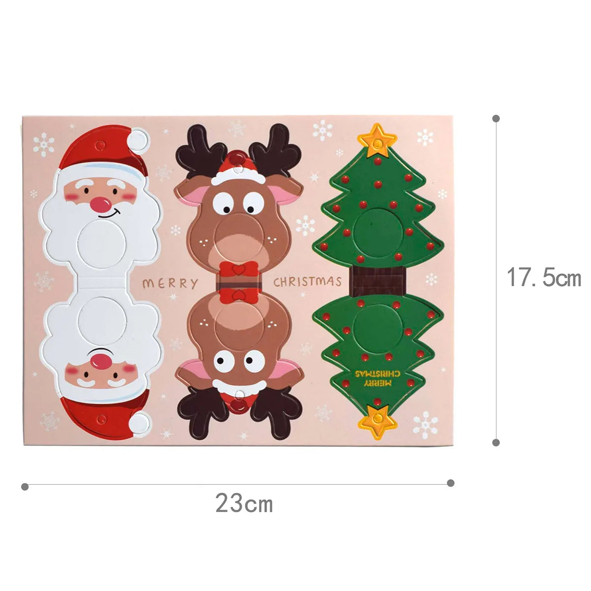 Christmas Cute Christmas Tree Santa Claus 250g Coated Paper Party Candy Decoration Card