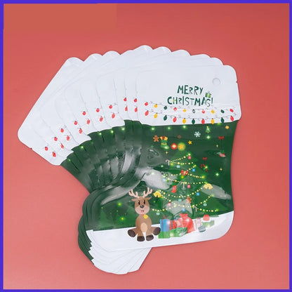 Christmas Cute Christmas Tree Santa Claus Christmas Socks Aluminum Laminated Films Composite Cpp Festival Gift Bags