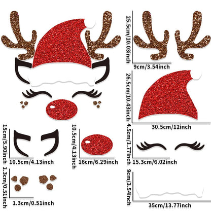 Christmas Cute Christmas Tree Santa Claus Elk Felt Glitter Paper Party Festival Decorative Props