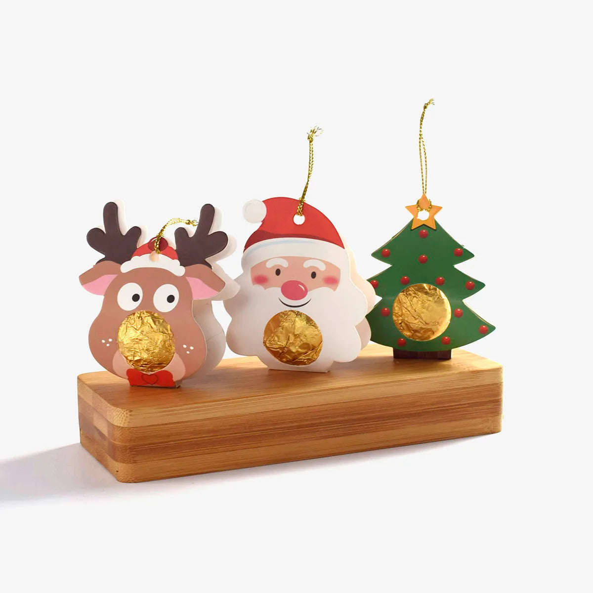 Christmas Cute Christmas Tree Santa Claus Elk Paper Holiday Party Festival Hanging Ornaments Decorative Props