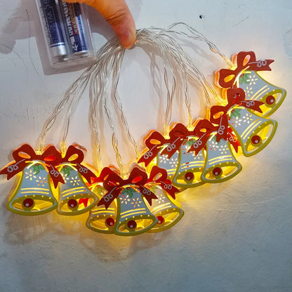 Christmas Cute Christmas Tree Santa Claus Wrought Iron Indoor Party Festival String Lights