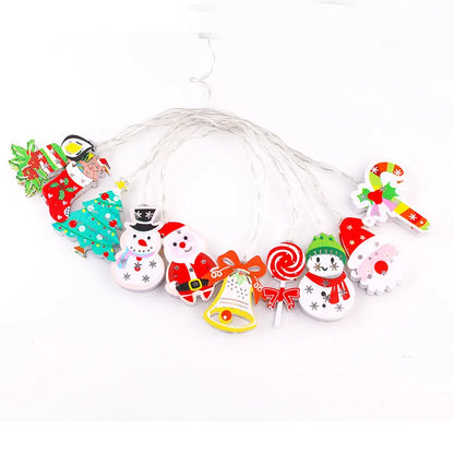 Christmas Cute Christmas Tree Santa Claus Wrought Iron Indoor Party Festival String Lights