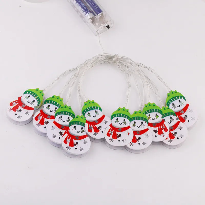 Christmas Cute Christmas Tree Santa Claus Wrought Iron Indoor Party Festival String Lights