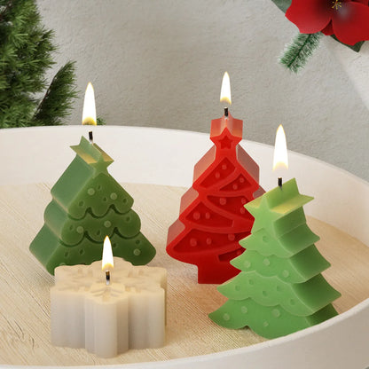 Christmas Cute Christmas Tree Snowflake Silica Gel Kitchen Molds Bakeware 1 Piece