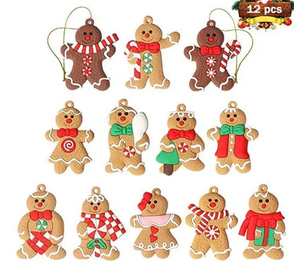 Christmas Cute Gingerbread Pvc Party Hanging Ornaments