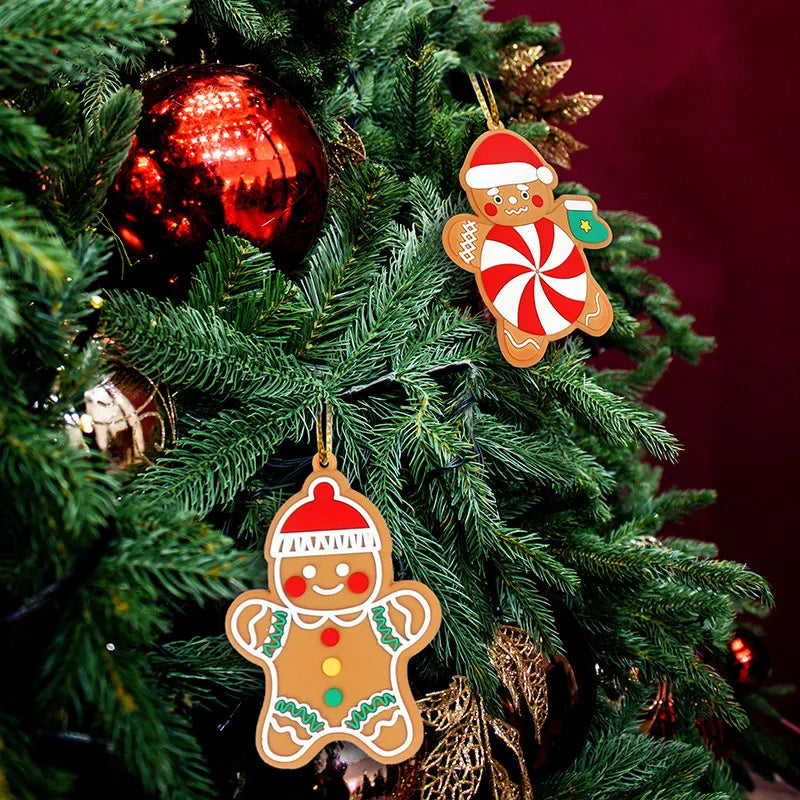 Christmas Cute Gingerbread Pvc Party Hanging Ornaments