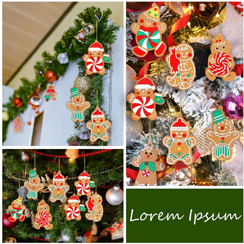 Christmas Cute Gingerbread Pvc Party Hanging Ornaments