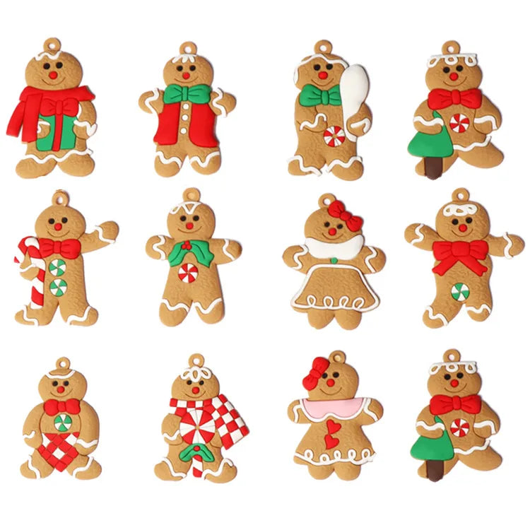 Christmas Cute Gingerbread Pvc Party Hanging Ornaments