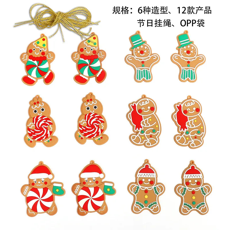 Christmas Cute Gingerbread Pvc Party Hanging Ornaments