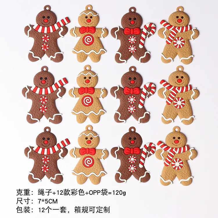 Christmas Cute Gingerbread Pvc Party Hanging Ornaments