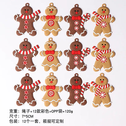 Christmas Cute Gingerbread Pvc Party Hanging Ornaments