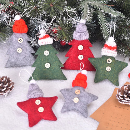 Christmas Cute IG Style Christmas Hat Star Nonwoven Party Festival Hanging Ornaments