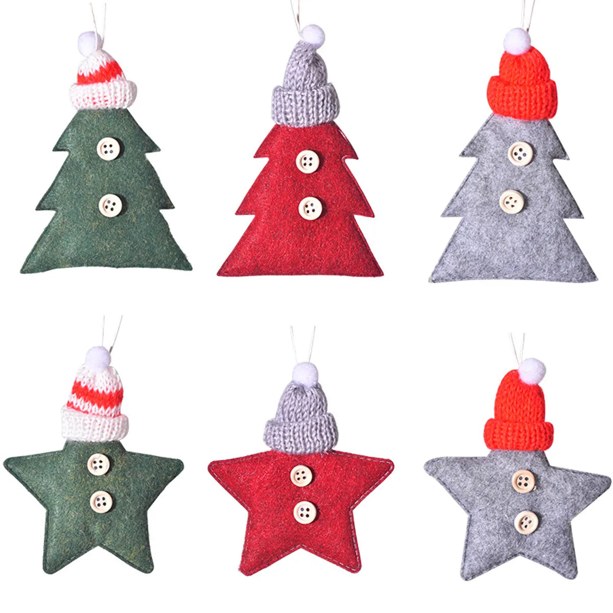 Christmas Cute IG Style Christmas Hat Star Nonwoven Party Festival Hanging Ornaments