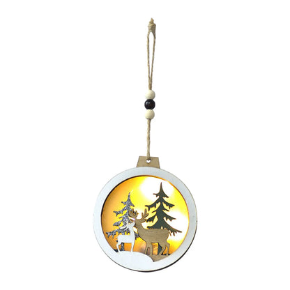 Christmas Cute IG Style Christmas Tree Elk Wood Party Festival Hanging Ornaments