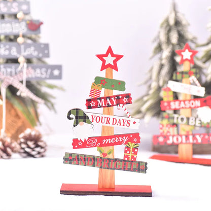 Christmas Cute IG Style Christmas Tree Letter Wood Party Festival Ornaments