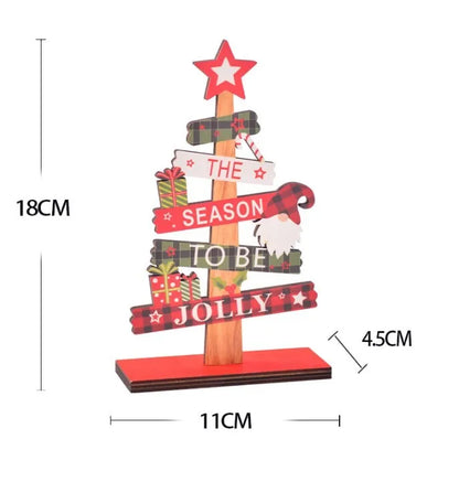 Christmas Cute IG Style Christmas Tree Letter Wood Party Festival Ornaments