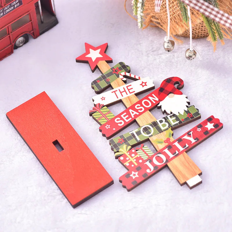 Christmas Cute IG Style Christmas Tree Letter Wood Party Festival Ornaments