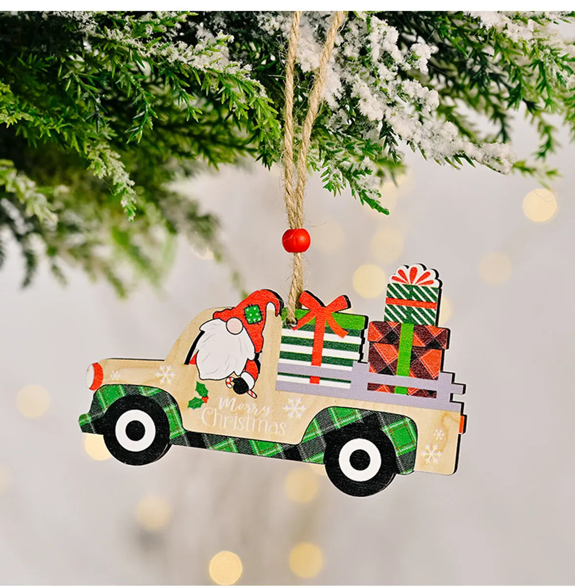 Christmas Cute Letter Car Wood Daily Festival Hanging Ornaments