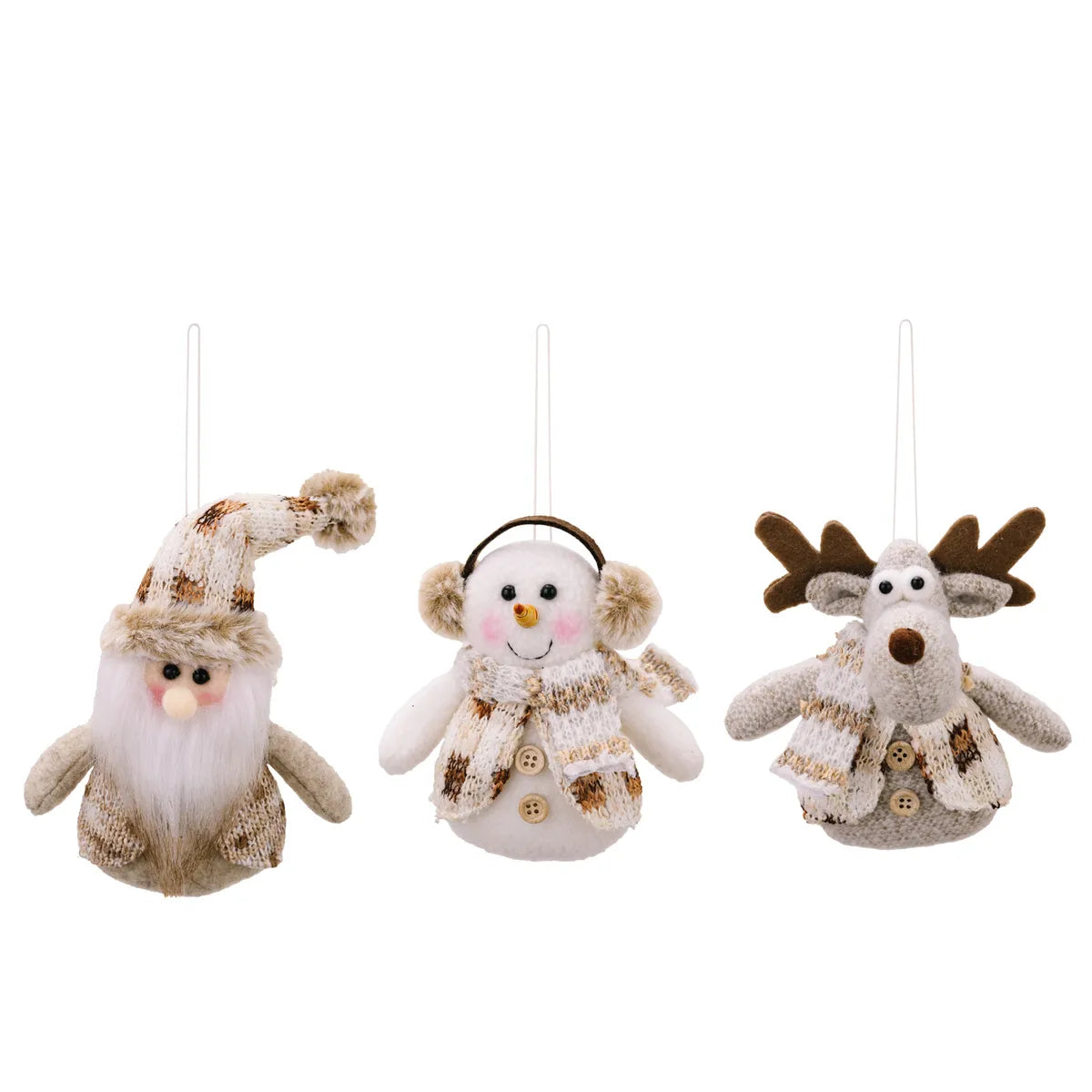 Christmas Cute Modern Style Santa Claus Snowman Nonwoven Party Festival Doll Hanging Ornaments Decorative Props