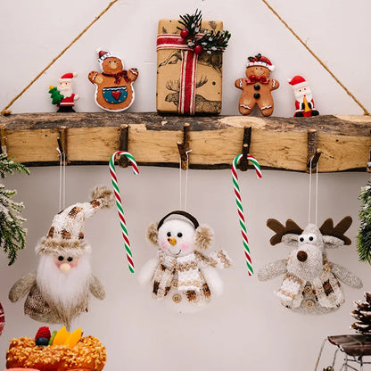 Christmas Cute Modern Style Santa Claus Snowman Nonwoven Party Festival Doll Hanging Ornaments Decorative Props