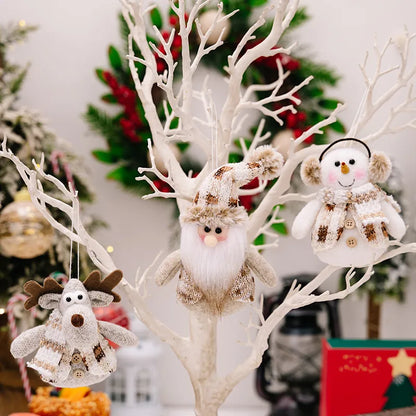 Christmas Cute Modern Style Santa Claus Snowman Nonwoven Party Festival Doll Hanging Ornaments Decorative Props