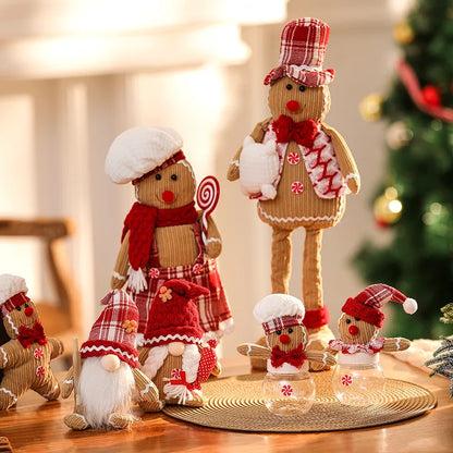 Christmas Cute Pastoral Gingerbread Doll Cloth Party Festival Ornaments Decorative Props