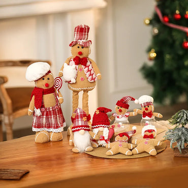 Christmas Cute Pastoral Gingerbread Doll Cloth Party Festival Ornaments Decorative Props