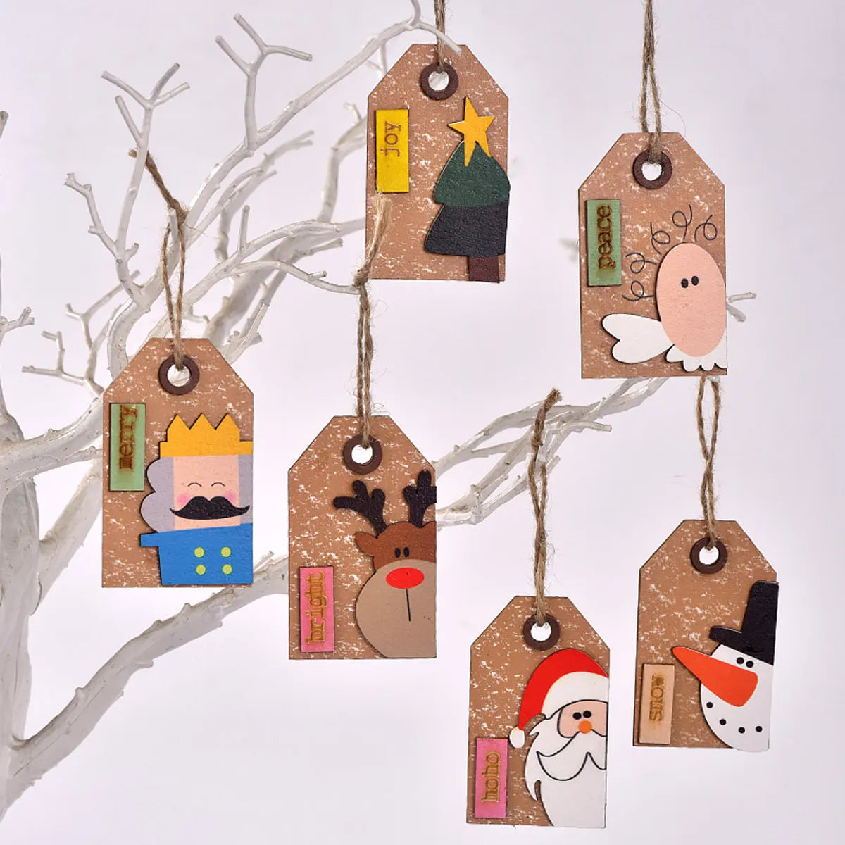 Christmas Cute Santa Claus Angel Snowman Wood Party Festival Hanging Ornaments