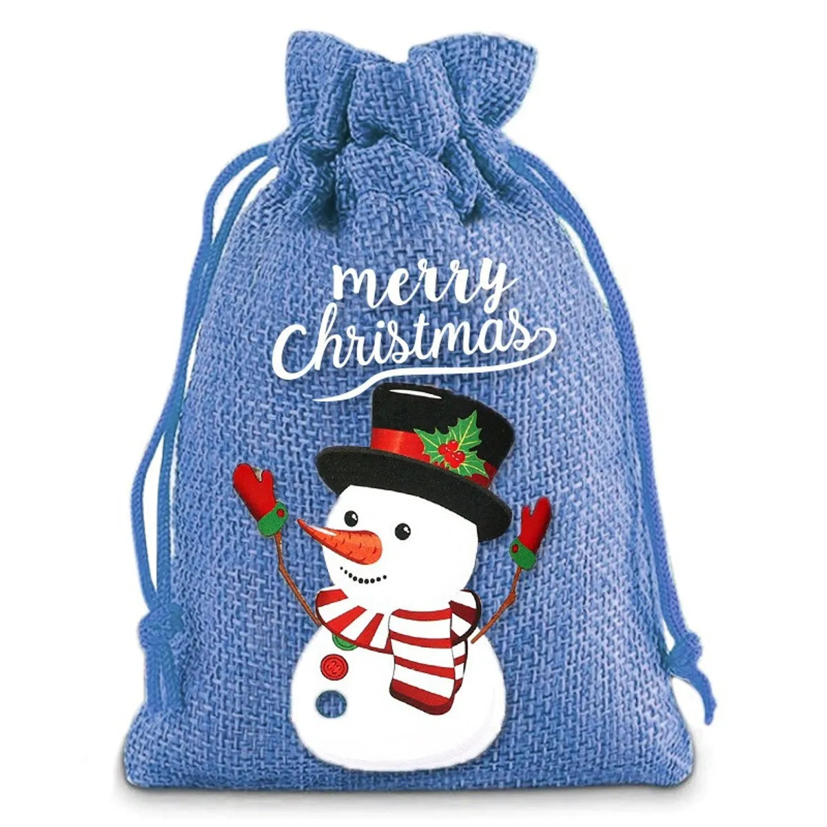 Christmas Cute Santa Claus Letter Snowman Linen Party Festival Gift Bags