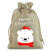 Christmas Cute Santa Claus Letter Snowman Linen Party Festival Gift Bags