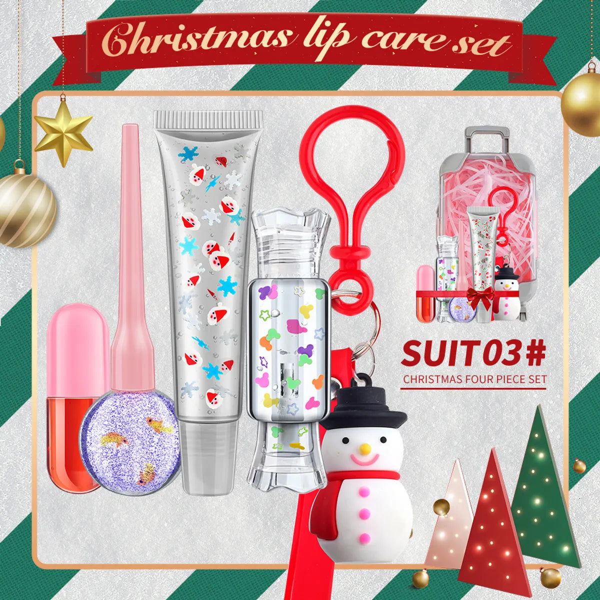 Christmas Cute Santa Claus Plastic Lip Gloss