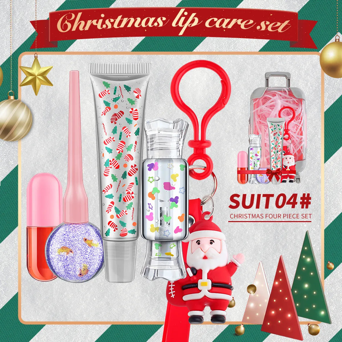 Christmas Cute Santa Claus Plastic Lip Gloss