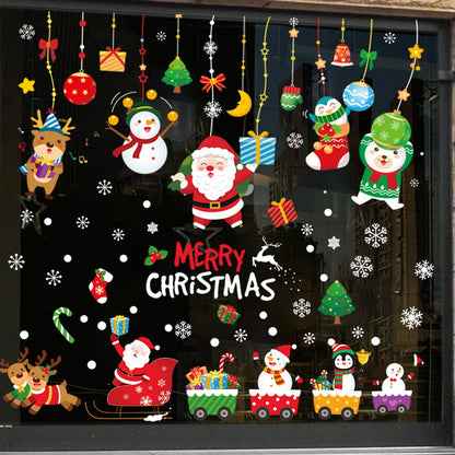 Cute Santa Claus Pvc Wall Sticker Wall Art