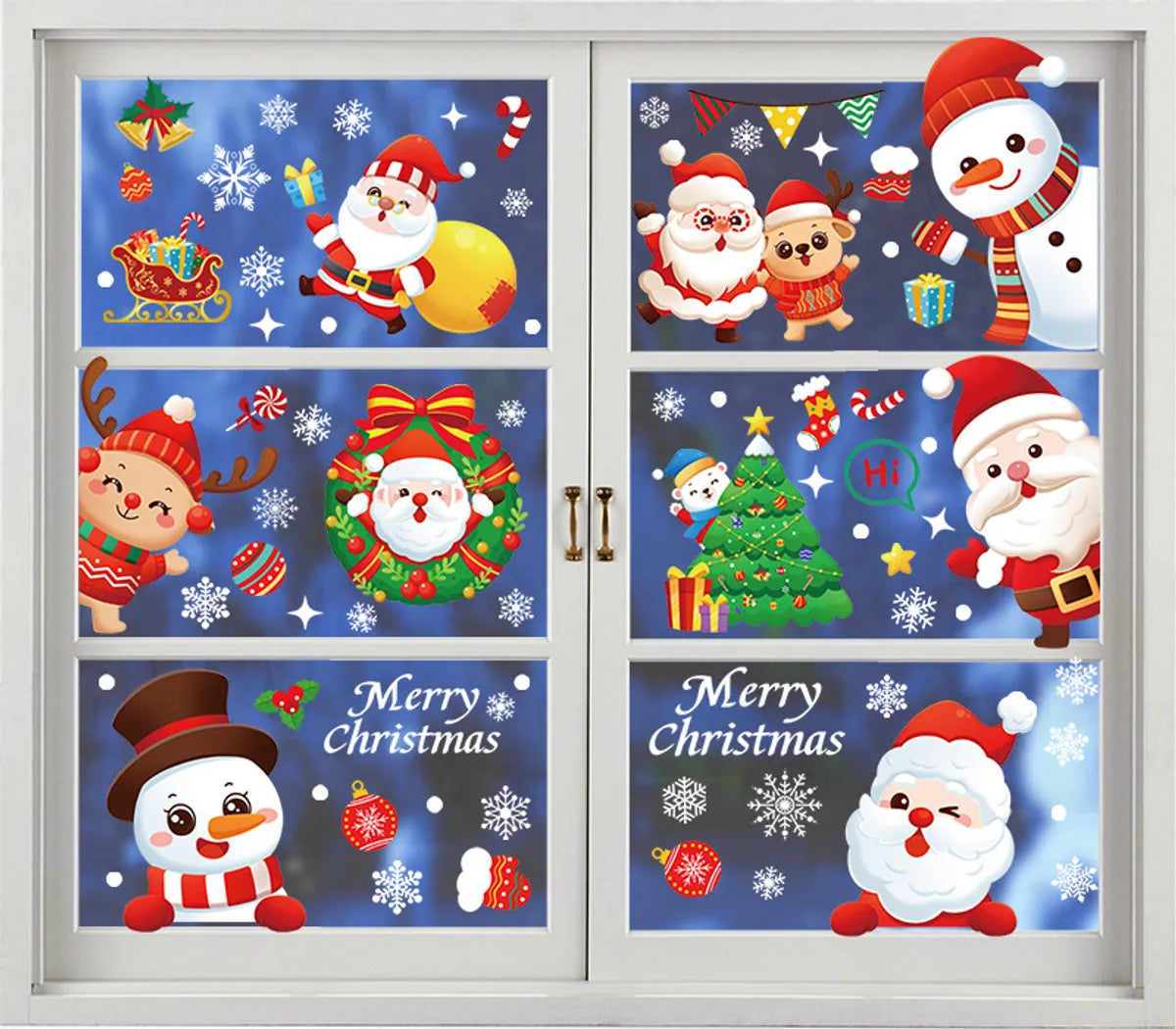 Cute Santa Claus Pvc Wall Sticker Wall Art