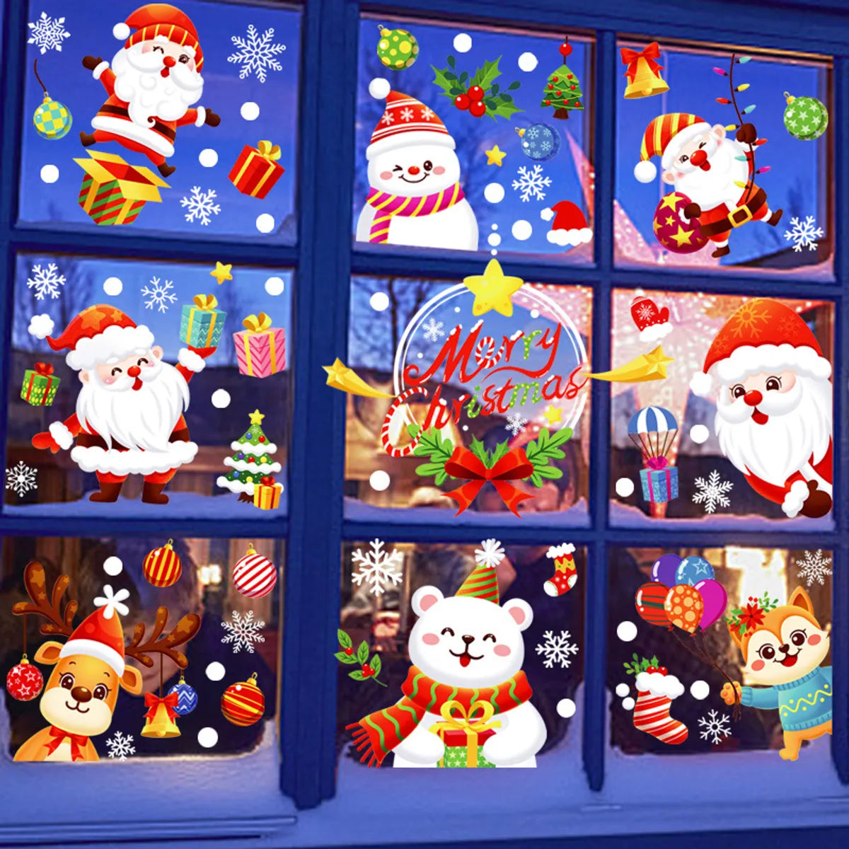 Cute Santa Claus Pvc Wall Sticker Wall Art