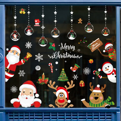 Cute Santa Claus Pvc Wall Sticker Wall Art