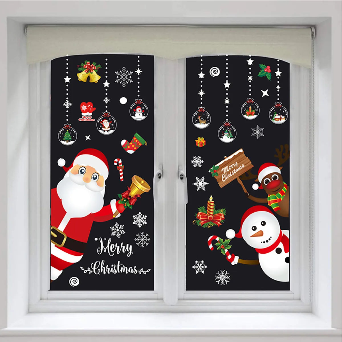 Cute Santa Claus Pvc Wall Sticker Wall Art